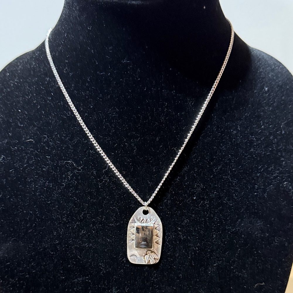 Vintage Navajo Thunderbird, Silver Pendant